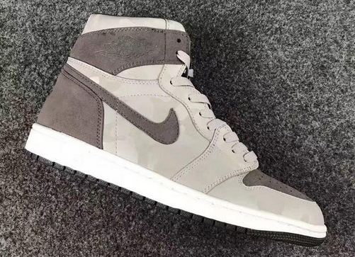 Air Jordan 1 Retro High Camo Grey Shoes - Click Image to Close